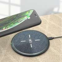 2020 Hot Selling 10W Aluminum Alloy Cloth Pattern Wireless Charger QI phone Wireless Charger pad